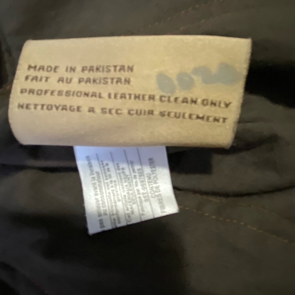 Mens Columbia Brown Soft Leather Zip Up Mock Neck Cotton Lined Casual Coat. Sz-L - Picture 8 of 16